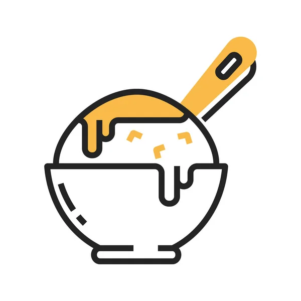 Icono Helado Estilo Plano Aislado Sobre Fondo Blanco — Vector de stock