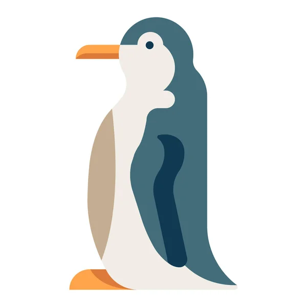 Значок Пінгвіна Мультиплікаційному Стилі Ізольовано Білому Тлі Символ Птаха Векторна — стоковий вектор