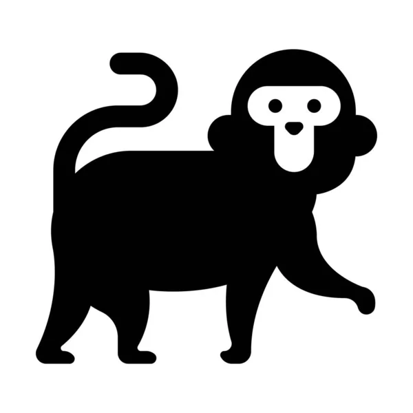 Ikona Opičí Web Vektorová Ilustrace — Stockový vektor