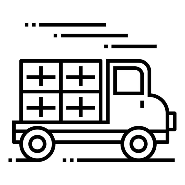 物流配送トラックのベクトルイラストアイコン — ストックベクタ