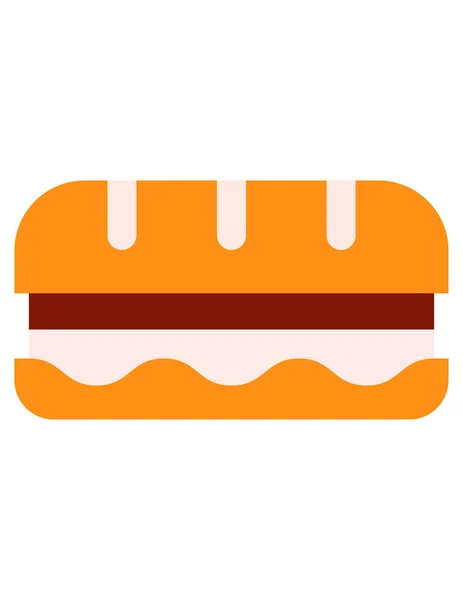 Sandwich Vektor Symbol Stil Ist Zweifarbig Flaches Symbol Orange Und — Stockvektor