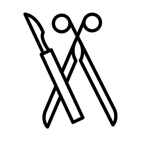 Иконка Линии Ножниц Векторная Иллюстрация — стоковый вектор