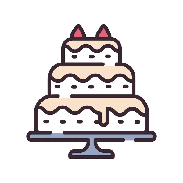 Enorm Cake Web Icoon Vectorillustratie — Stockvector