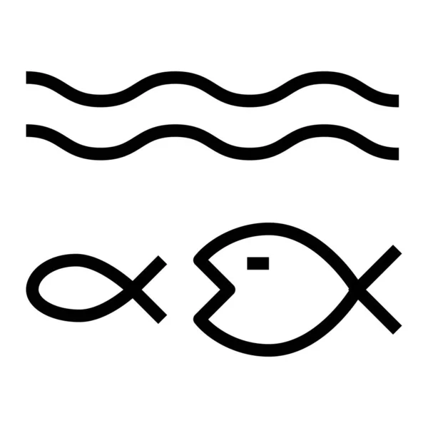 魚のウェブアイコン ベクターイラスト — ストックベクタ