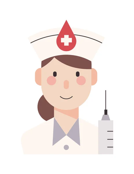 Enfermera Icono Vector Ilustración — Vector de stock