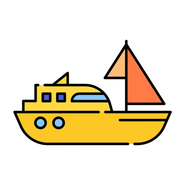 Icono Del Barco Vector Ilustración — Archivo Imágenes Vectoriales