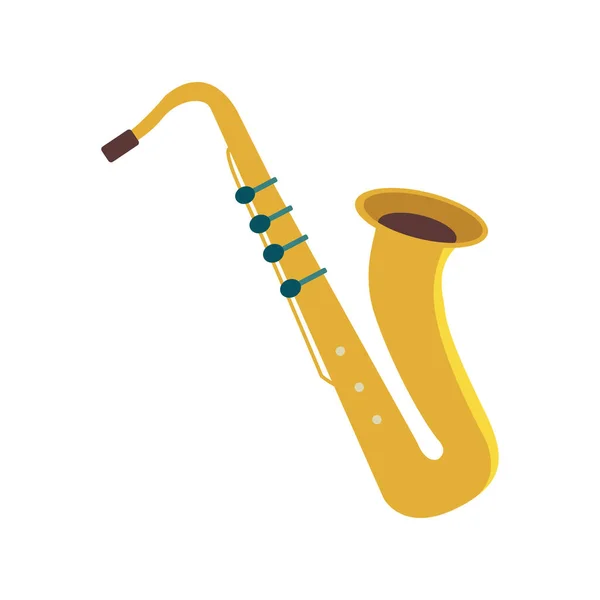 Ikon Instrumen Saxophone Gambar Kartun Dari Tanda Trumpet Vector - Stok Vektor