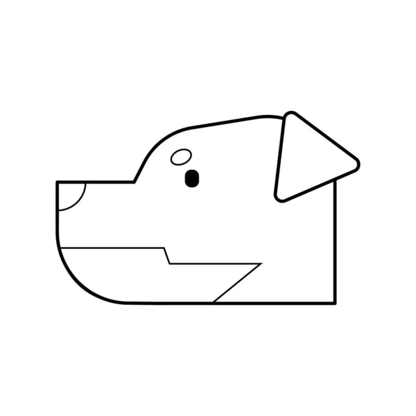 在白色背景上孤立的轮廓样式的狗图标 宠物店符号矢量图解 — 图库矢量图片