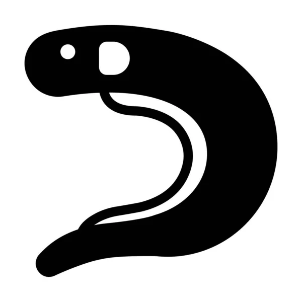 白地に隔離されたブラックスタイルの蛇のアイコン 動物のシンボルベクトルイラスト — ストックベクタ