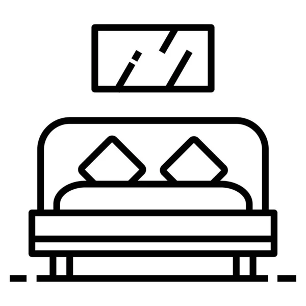 Кровать Икона Векторная Иллюстрация — стоковый вектор