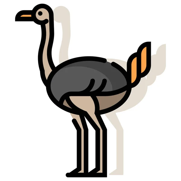 漫画のベクトルイラスト Ostrich — ストックベクタ