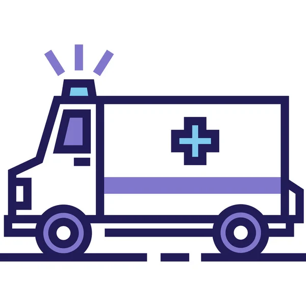 Medizinische Krankenwagen Ikone Vektor Illustration — Stockvektor