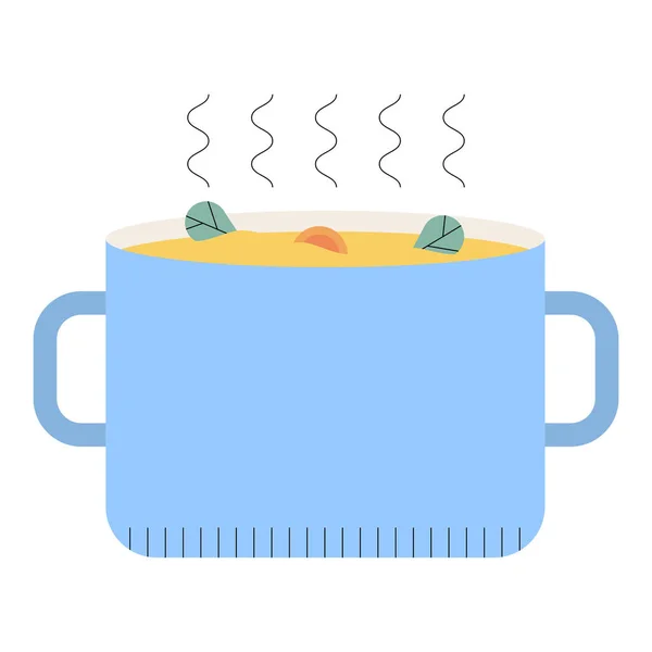 Illustration Vectorielle Icône Plat Soupe Chaude — Image vectorielle