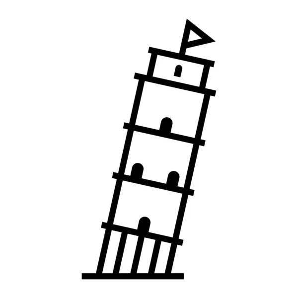 Šikmá Věž Pisy Vektorová Ilustrace Cestovního Symbolu — Stockový vektor