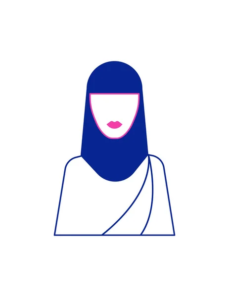 Мусульманская Женщина Носит Векторную Иллюстрацию Хиджаба — стоковый вектор