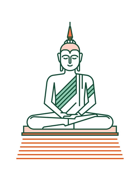Buddha Heykeli Lotus Pozisyonunda — Stok Vektör