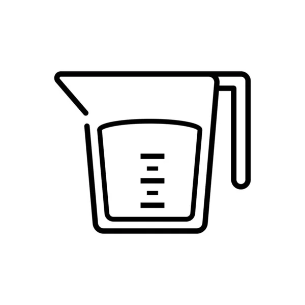 Glass Icon Outline Style Isolated White Background Coffee Symbol Vector — Stock Vector