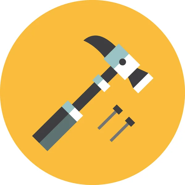 Hammer Nails Web Icon Vector Illustration — 스톡 벡터