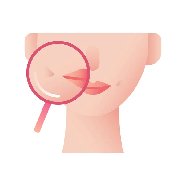 Vector Illustration Human Face Magnifying Glass — Stock Vector