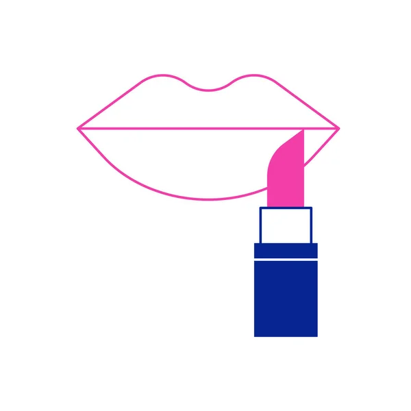 Lipstick Icon Cartoon Style Isolated White Background Lips Symbol Vector — Stock Vector