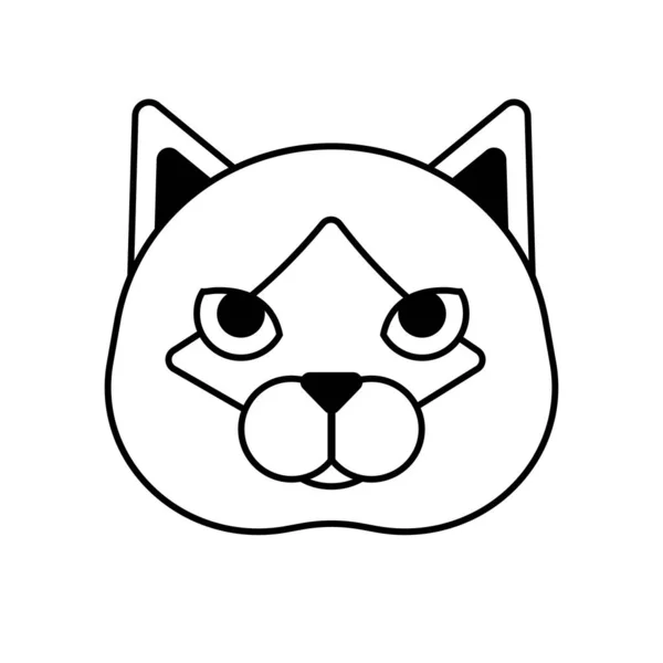 Ładny Kot Twarz Ikona Wektor Ilustracja Grafika Projekt — Wektor stockowy