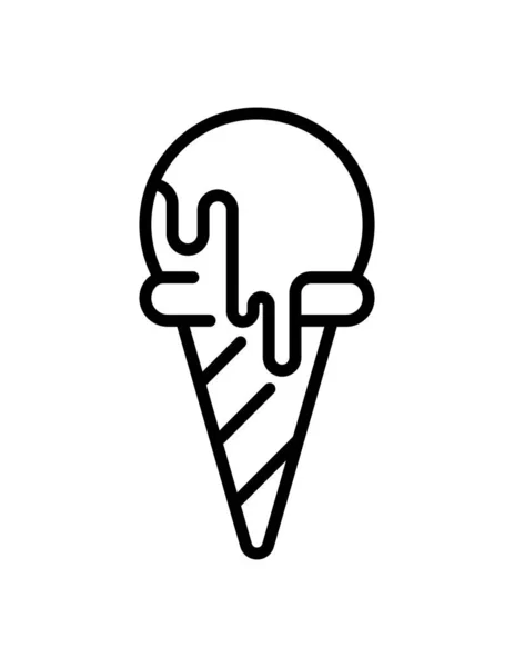 Ice Cream Płaska Ikona Wektor Ilustracji — Wektor stockowy