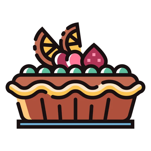 Ícone Bolo Desenho Animado Ilustração Ícones Vetoriais Cupcake Para Web —  Vetores de Stock