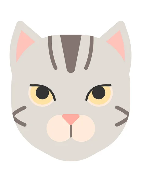 Roztomilý Kočičí Obličej Vektorové Ilustrace — Stockový vektor