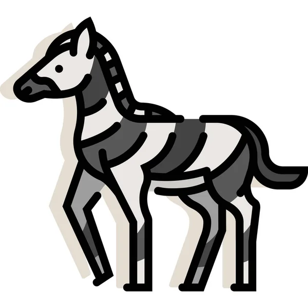 Zebra Web Ikona Vektorové Ilustrace — Stockový vektor
