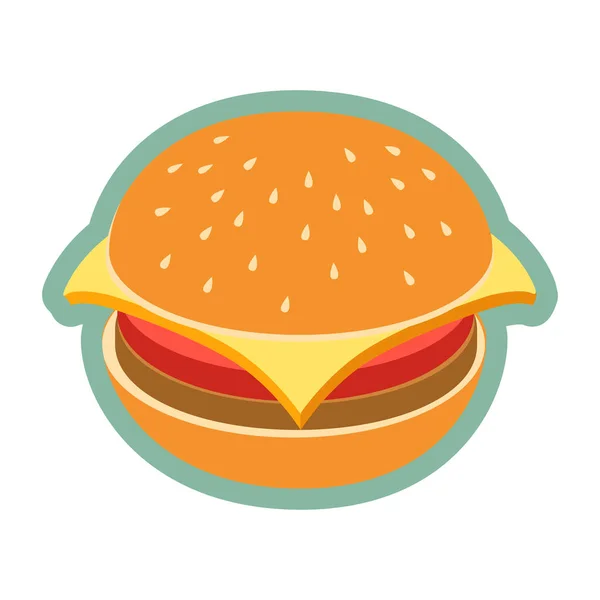 Burger Web Icon Vector Illustration — Stock Vector