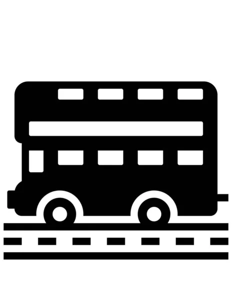 Vektor Illustration Eines Schwarz Weißen Bussymbols — Stockvektor