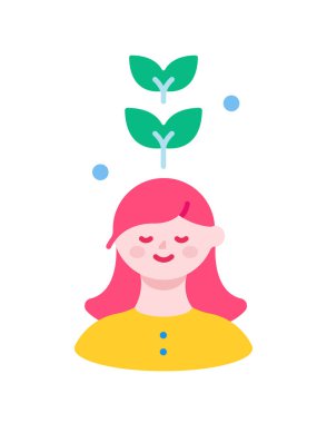 Genç bir kadının vektör çizimi ve gider 