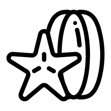 Beyaz arkaplanda karambola meyve simgesi