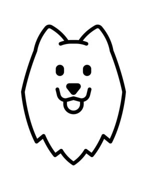 şirin köpek yüzü ikon vektör çizim grafik tasarımı