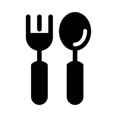 Çatal bıçak ikonu vektör illüstrasyonu 