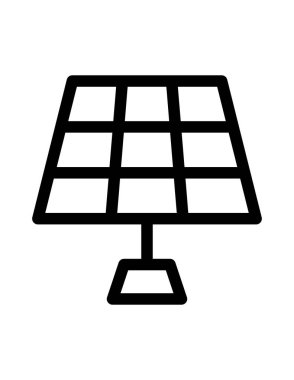 Güneş enerjisi ikonu vektör illüstrasyon grafik tasarımı