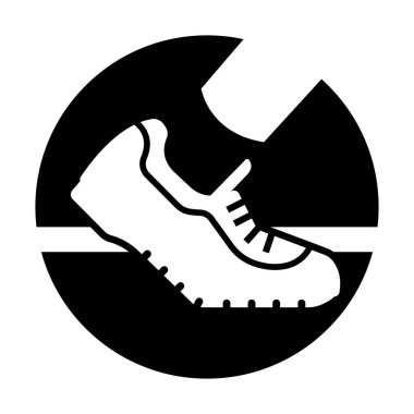 Modern b 'nin vektör illüstrasyonu ayakkabı ikonundan yoksun