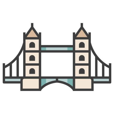 Modern düz ikonun vektör çizimi. köprü