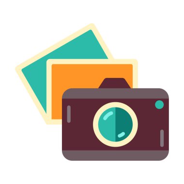 Kamera simgesi. Web için fotoğraf vektörü simgelerinin düz çizimi