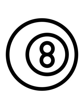 Tek bilardo topunun vektör illüstrasyonu