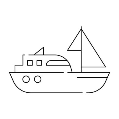 tekne çizgisi simgesi vektör illüstrasyon grafik tasarımı