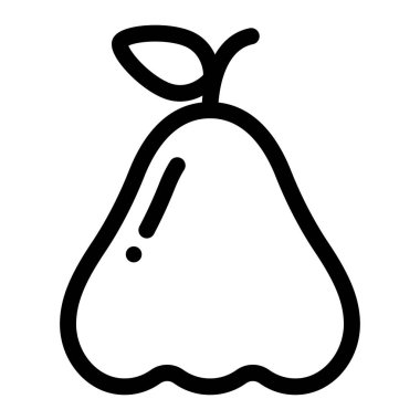 Beyaz arkaplanda armut vektör simgesi