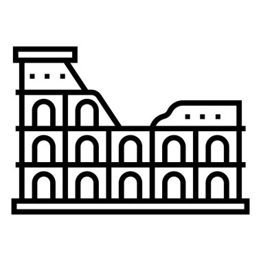 Kolezyum web simgesi. Vektör illüstrasyonu 