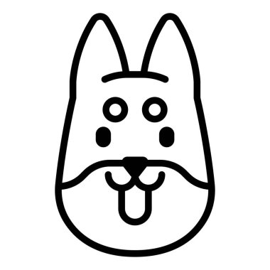 köpek yassı ikon vektör çizimi