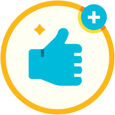 başparmak yukarı simgesi, vektör illüstrasyonu