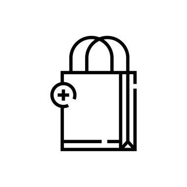 Alışveriş poşeti ikon vektör illüstrasyonu