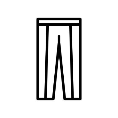 Beyaz arkaplanda siyah renkli pantolon simgesi var. Kumaş sembolü vektör çizimi.