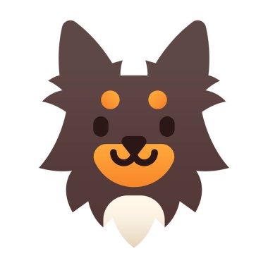 köpek yassı ikon vektör çizimi