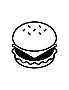 Hamburger simgesi, vektör illüstrasyonu