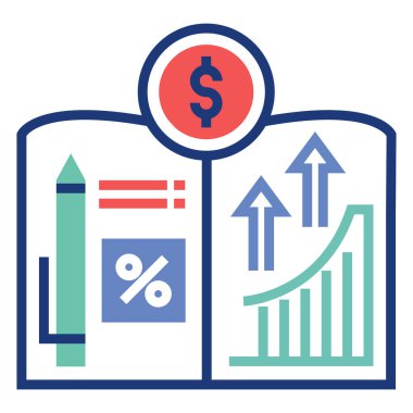 iş ve finans çizgi vektör simgeleri
